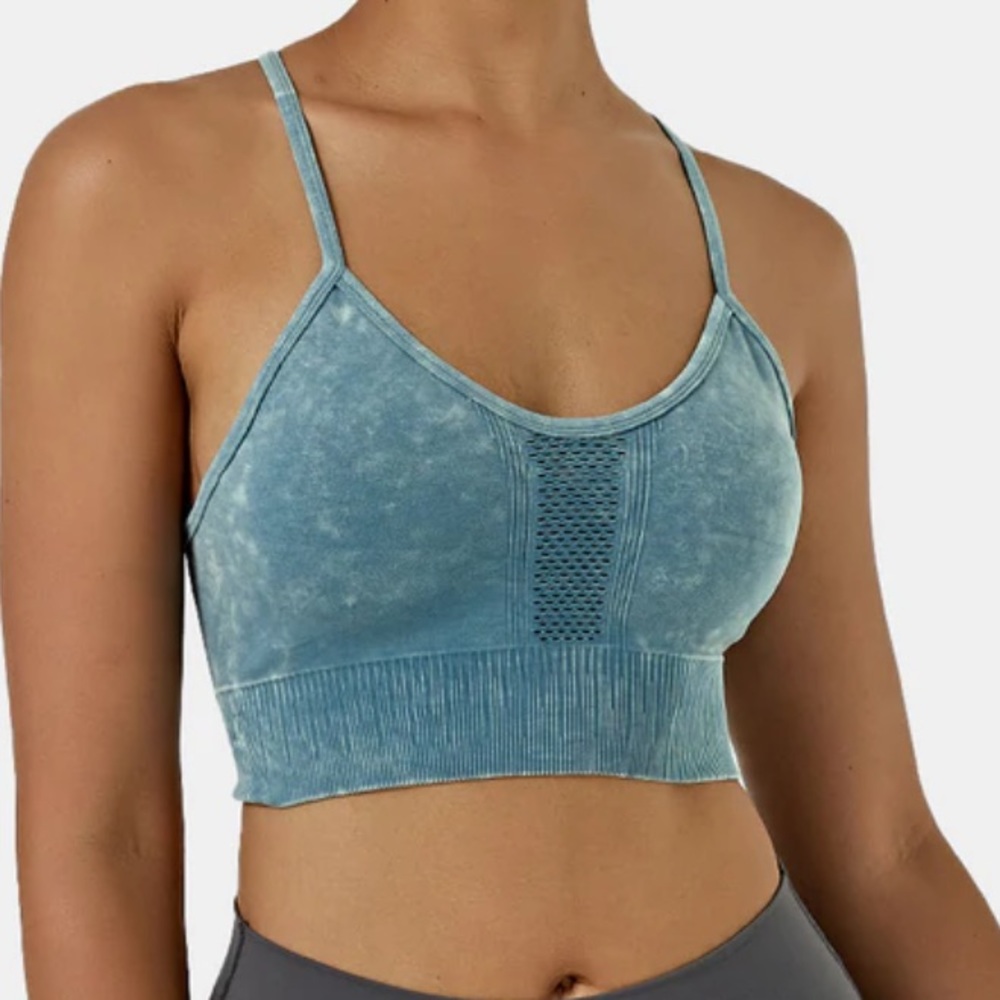 Halara Seamless Flow Medium Support Tie Dye Crisscross Workout Sports Bra
